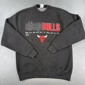 VTG Chicago Bulls Sweatshirt Mens Large Black Reverse Weave Salem Sports 90s USA